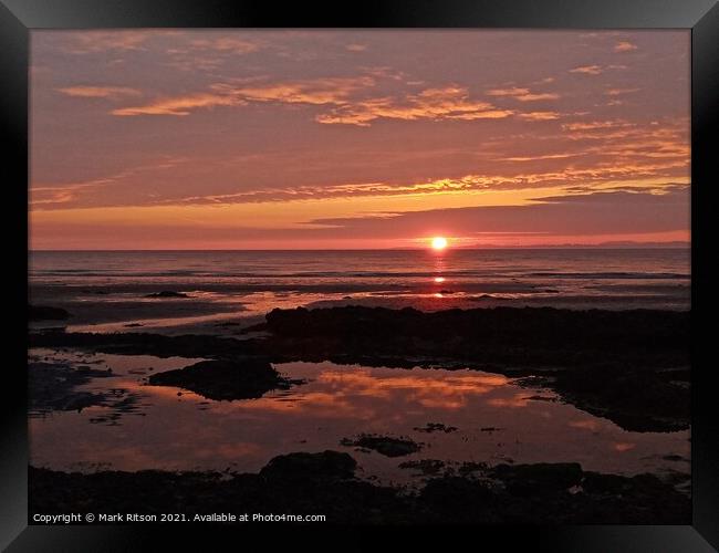 Serene Solway Sunset Reflections  Framed Print by Mark Ritson