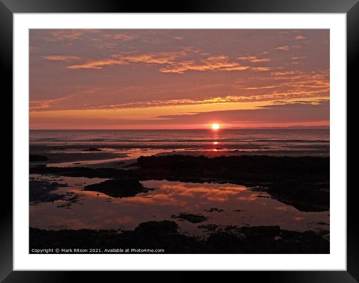 Serene Solway Sunset Reflections  Framed Mounted Print by Mark Ritson