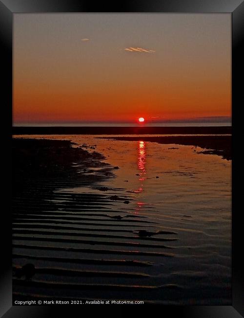 Low tide Solway sunset  Framed Print by Mark Ritson