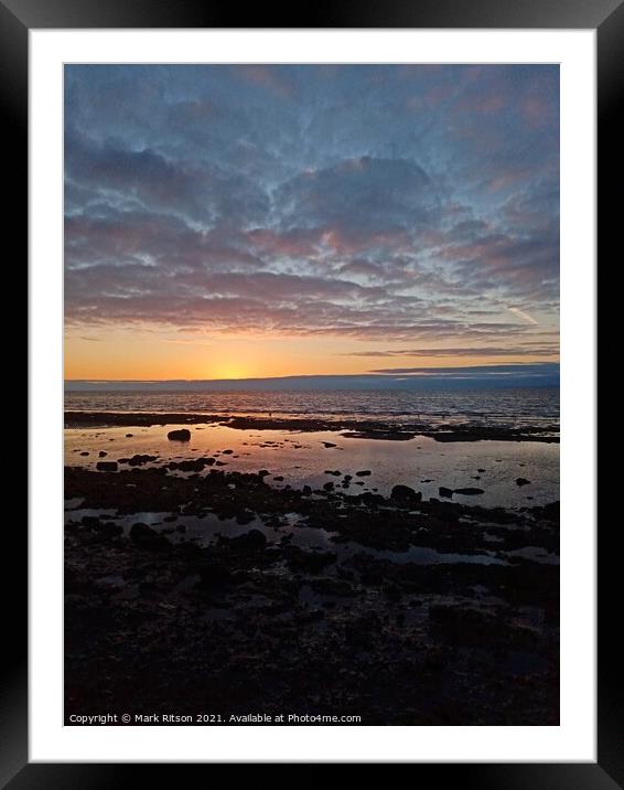 After Sunset with yellow Horizon   Framed Mounted Print by Mark Ritson