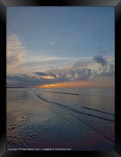 Calm  Sea Sunset  Framed Print by Mark Ritson