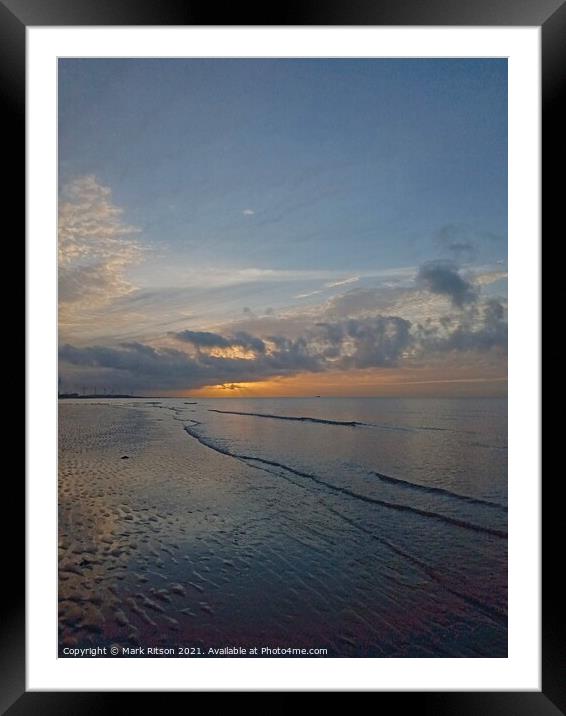 Calm  Sea Sunset  Framed Mounted Print by Mark Ritson