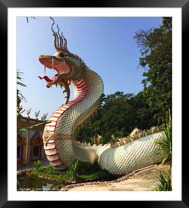 Thai Buddhist Serpent Framed Mounted Print by Mark Ritson