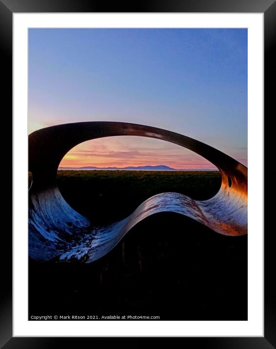 Steel Sculpture Sunset Abstract  Framed Mounted Print by Mark Ritson