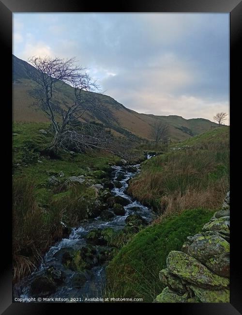 Crummock Water stream and Stone Wall Framed Print by Mark Ritson