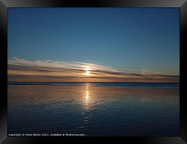 Blue and Gold Solway Sunset Framed Print by Mark Ritson