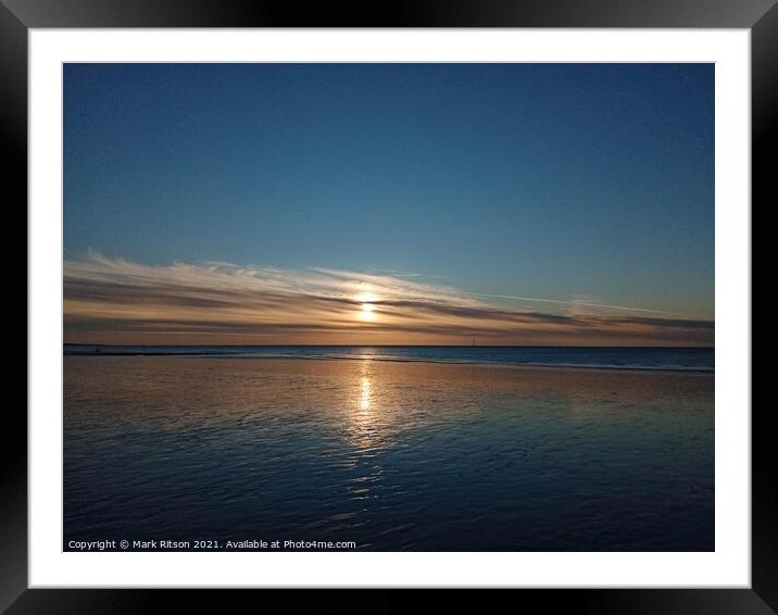 Blue and Gold Solway Sunset Framed Mounted Print by Mark Ritson