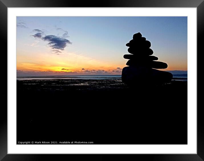 Abstract Beach at Dusk  Framed Mounted Print by Mark Ritson