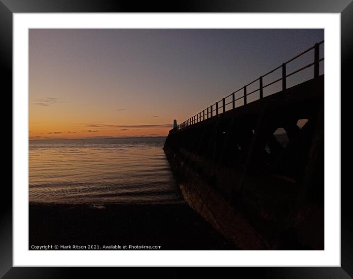 Orange Dusk Pier Framed Mounted Print by Mark Ritson