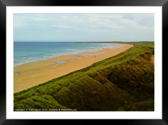 Fraserbergh beach from the top of the dunes  Framed Mounted Print by Mark Ritson