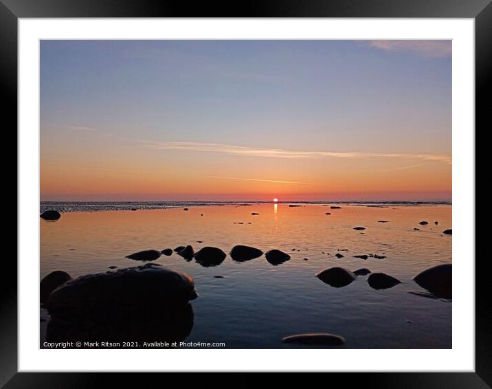 Low tide at Sunset  Framed Mounted Print by Mark Ritson