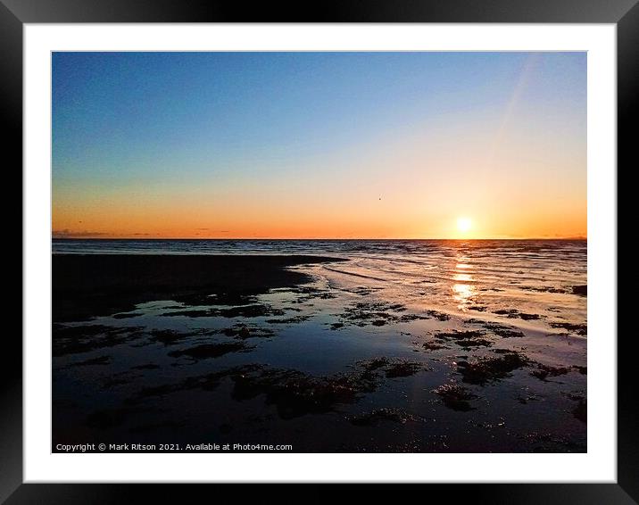 Serene Reflective Sunset  Framed Mounted Print by Mark Ritson