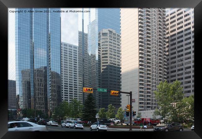 3rd Avenue Southwest - Calgary Framed Print by Allan Snow