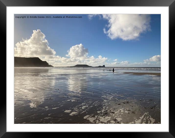 Rhossili Bay ,Gower. Framed Mounted Print by Estelle Davies