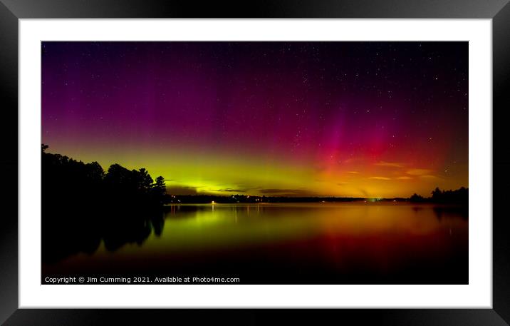 Northern Lights in Canada Framed Mounted Print by Jim Cumming