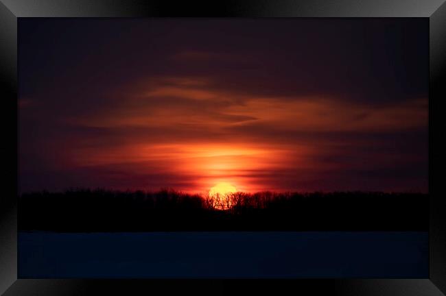 A winter sunrise in Ottawa, Canada  Framed Print by Jim Cumming