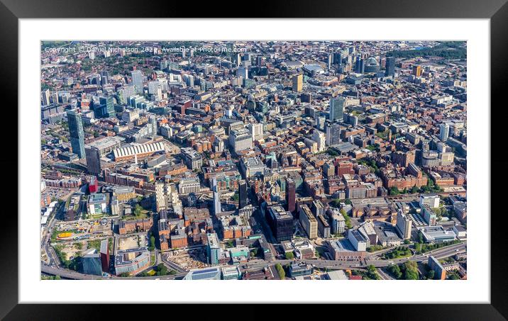 The City of Manchester - Bird's Eye View Framed Mounted Print by Daniel Nicholson
