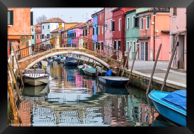 Burano in Winter Framed Print by Daniel Nicholson