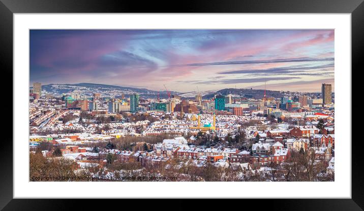Steel City Sunrise - Sheffield, England Framed Mounted Print by Daniel Nicholson