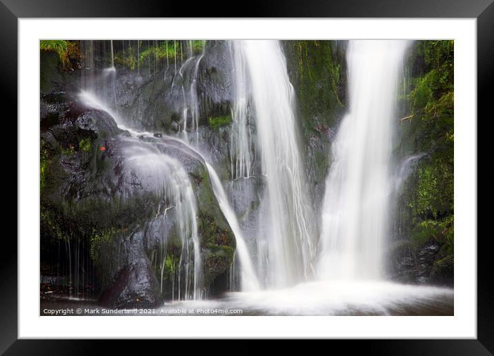 Posforth Gill Waterfall Framed Mounted Print by Mark Sunderland