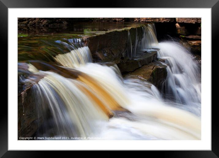 Lower Kisdon Force near Keld Framed Mounted Print by Mark Sunderland