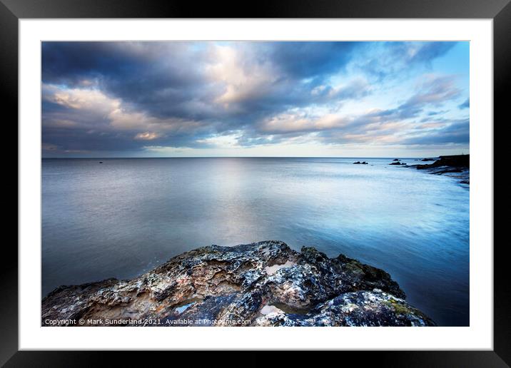 Rock Sea and Sky on the Fife Coast Framed Mounted Print by Mark Sunderland