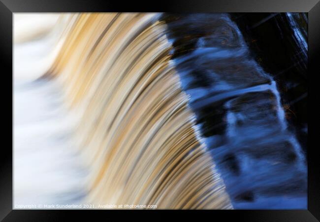 Weir on the River Nidd between Pateley Bridge and Glasshouses Framed Print by Mark Sunderland