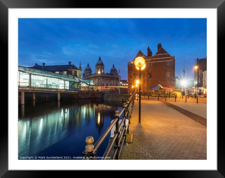 Princes Quay at Dusk in Hull Framed Mounted Print by Mark Sunderland