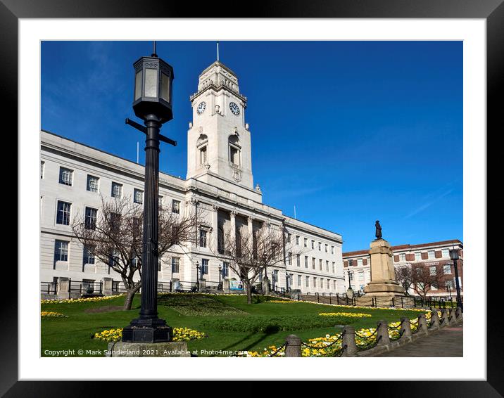 Barnsley Town Hall in Spring Framed Mounted Print by Mark Sunderland