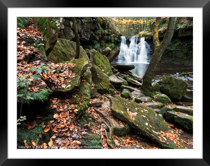 Goitstock Waterfall in Autumn Framed Mounted Print by Mark Sunderland