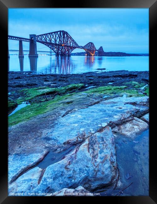 Forth Bridge at Dusk South Queensferry Framed Print by Mark Sunderland