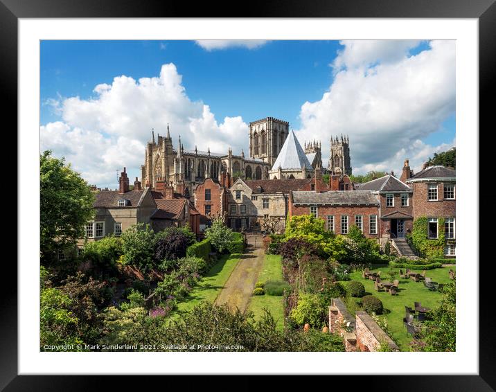 York Minster from the City Walls Framed Mounted Print by Mark Sunderland