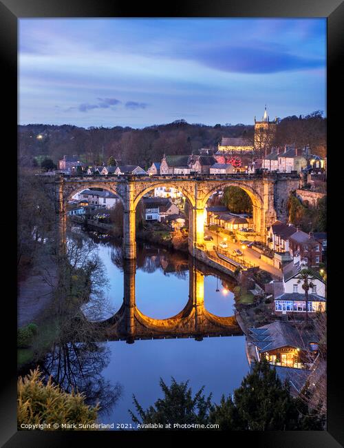 Knaresborough Viaduct at Dusk Framed Print by Mark Sunderland