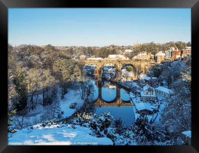 Knaresborough Viaduct in Winter Framed Print by Mark Sunderland