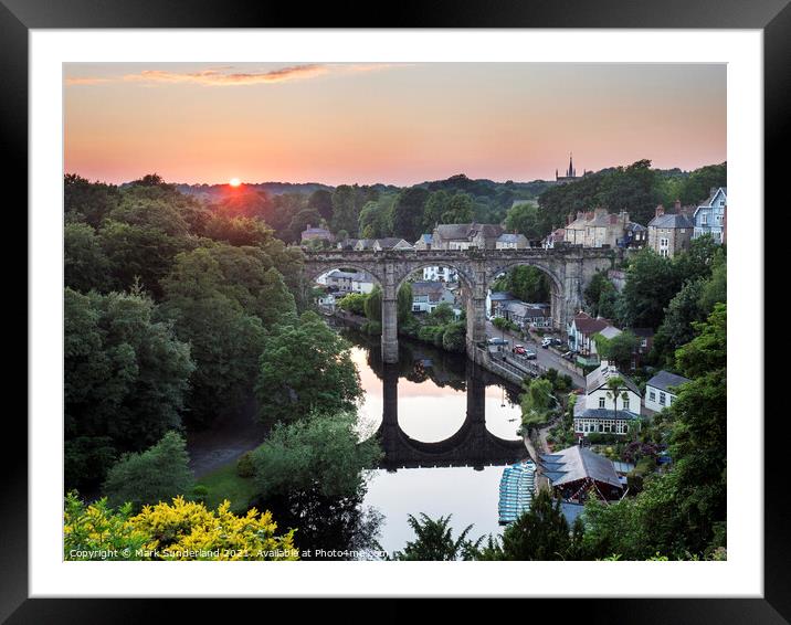 Knaresborough Viaduct at Sunset Framed Mounted Print by Mark Sunderland