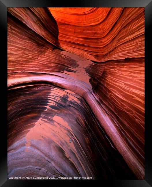 Sandstone Alcove at Coyote Buttes Framed Print by Mark Sunderland