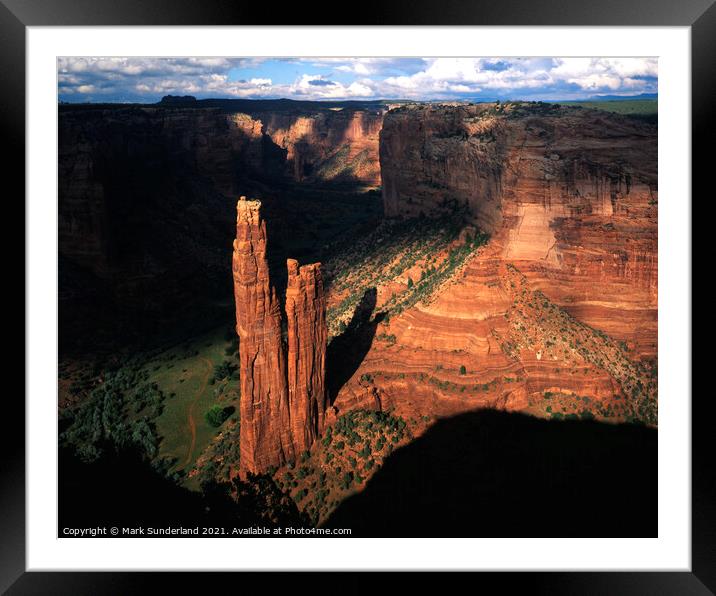 Spider Rock in Canyon de Chelly Framed Mounted Print by Mark Sunderland