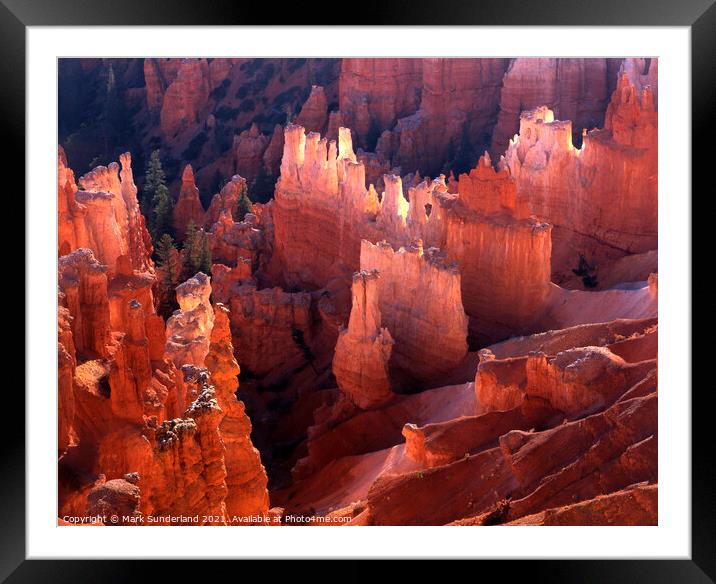 Backlit Hoodoos from Inspiration Point Bryce Canyon Framed Mounted Print by Mark Sunderland