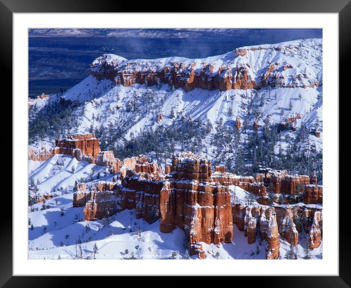 Bryce Canyon in Winter Utah Framed Mounted Print by Mark Sunderland
