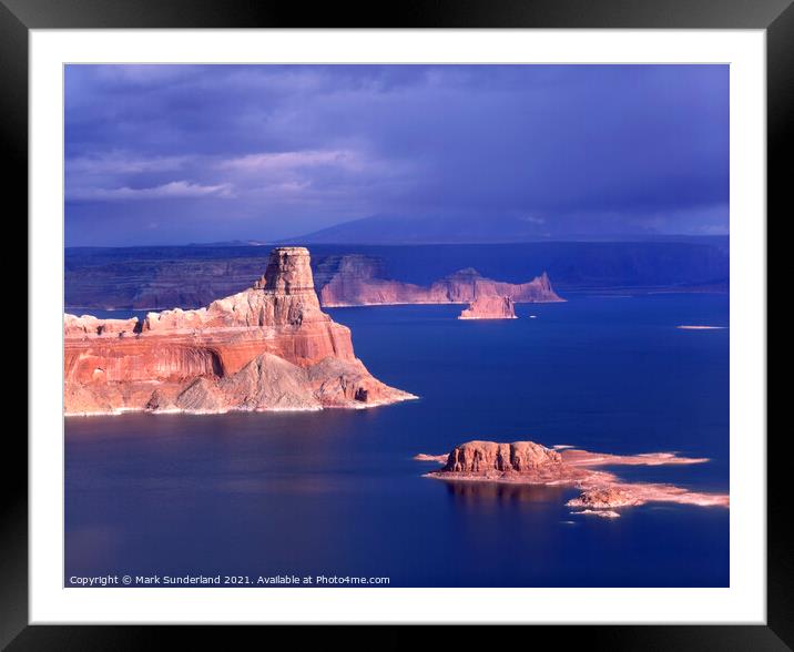 Stormclouds and Light at Gunsight Butte Framed Mounted Print by Mark Sunderland