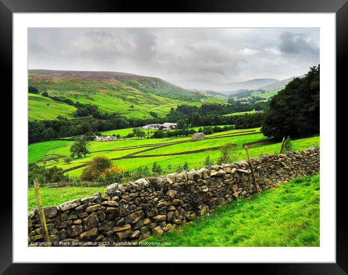 View Toward Scar House in Upper Nidderdale Framed Mounted Print by Mark Sunderland