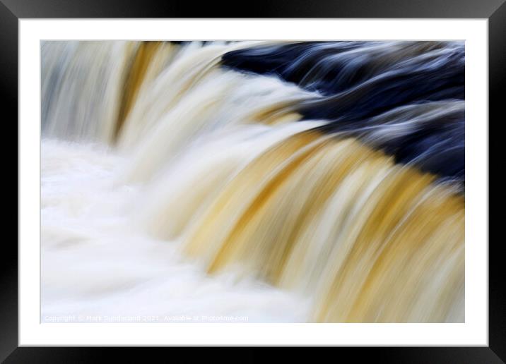 Upper Aysgarth Falls in Wensleydale Yorkshire Dales England Framed Mounted Print by Mark Sunderland