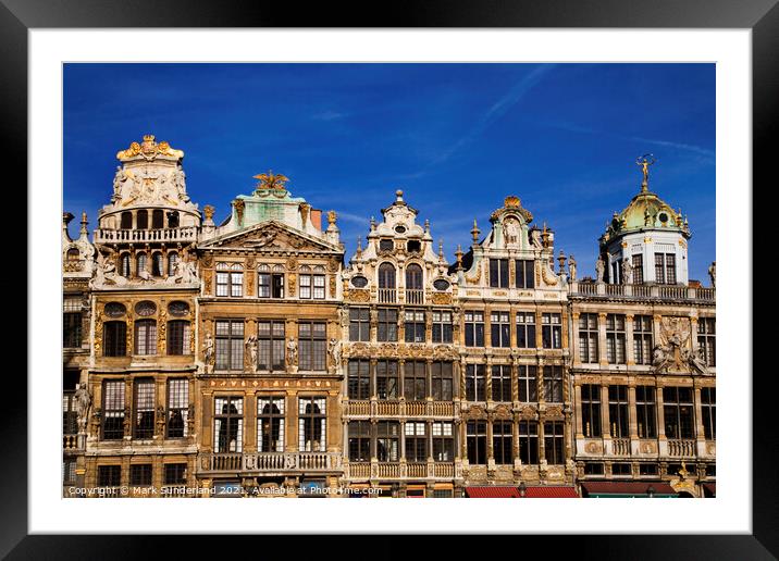 Flemish Architecture in The Grand Place Brussels Framed Mounted Print by Mark Sunderland