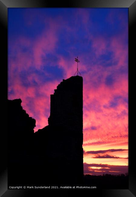 Sunset at Knaresborough Castle Framed Print by Mark Sunderland