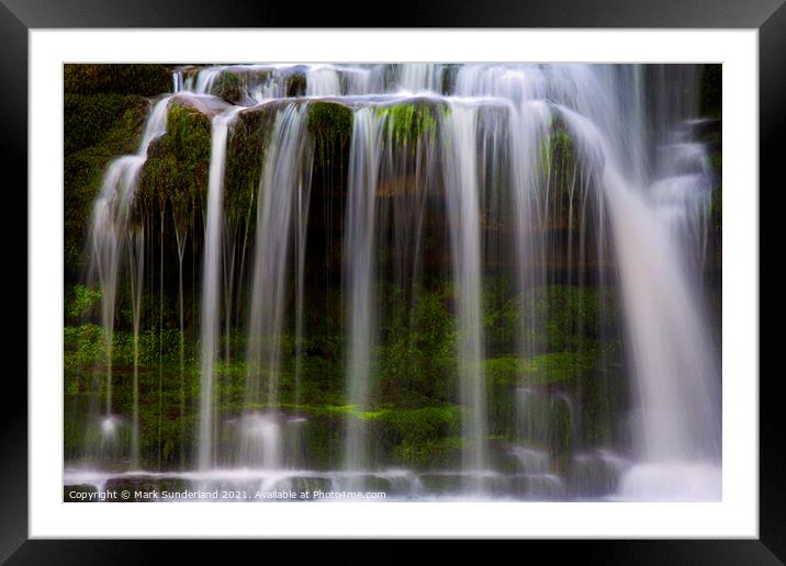 West Burton Waterfall Framed Mounted Print by Mark Sunderland