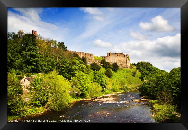 Richmond Castle and the River Swale Framed Print by Mark Sunderland
