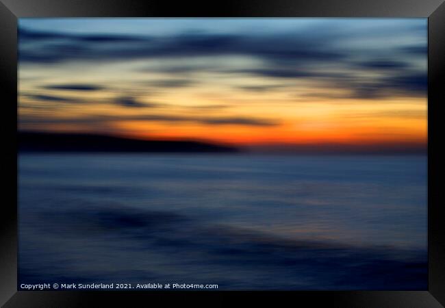 Abstract Sunset at  Whitby Framed Print by Mark Sunderland
