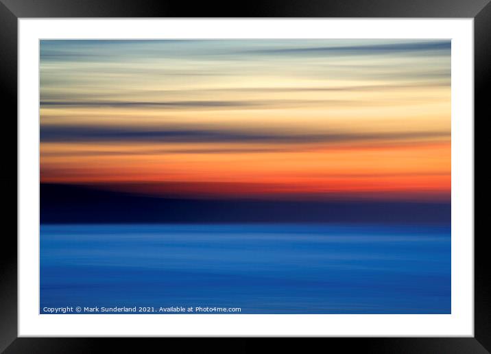 Abstract Sunset at Whitby Framed Mounted Print by Mark Sunderland