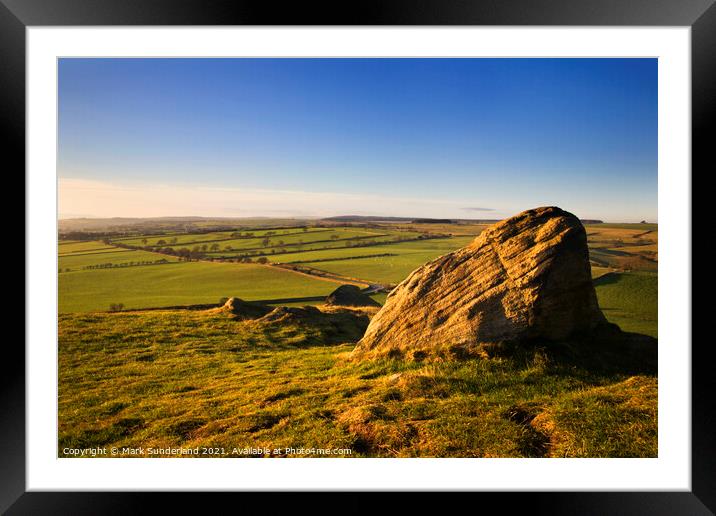 View from Almscliffe Crag Framed Mounted Print by Mark Sunderland