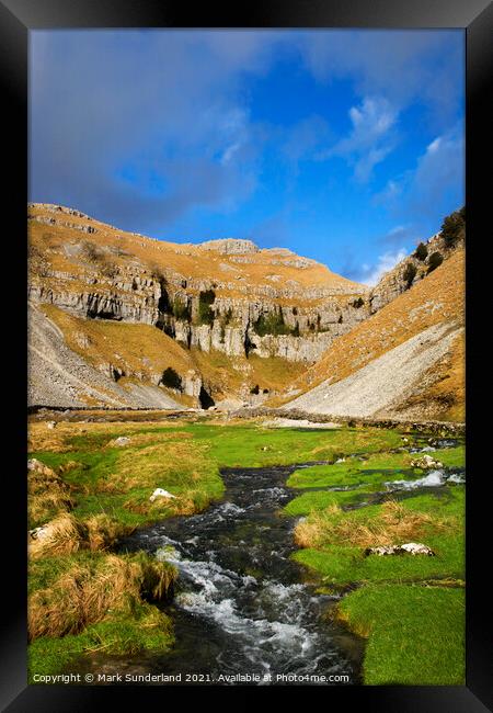 Gordale Scar near Malham Framed Print by Mark Sunderland